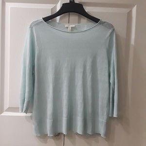 Eileen Fisher Fine Linen 3/4 sleeve top, Size XS